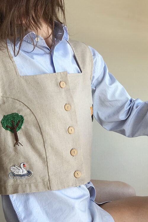 Top Laurel Bordado a Mano