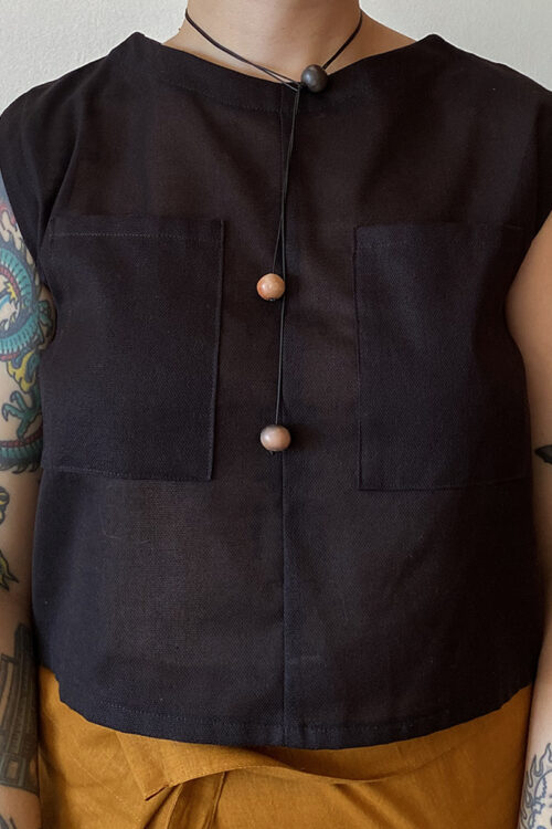 Collar de hilo y cerámica