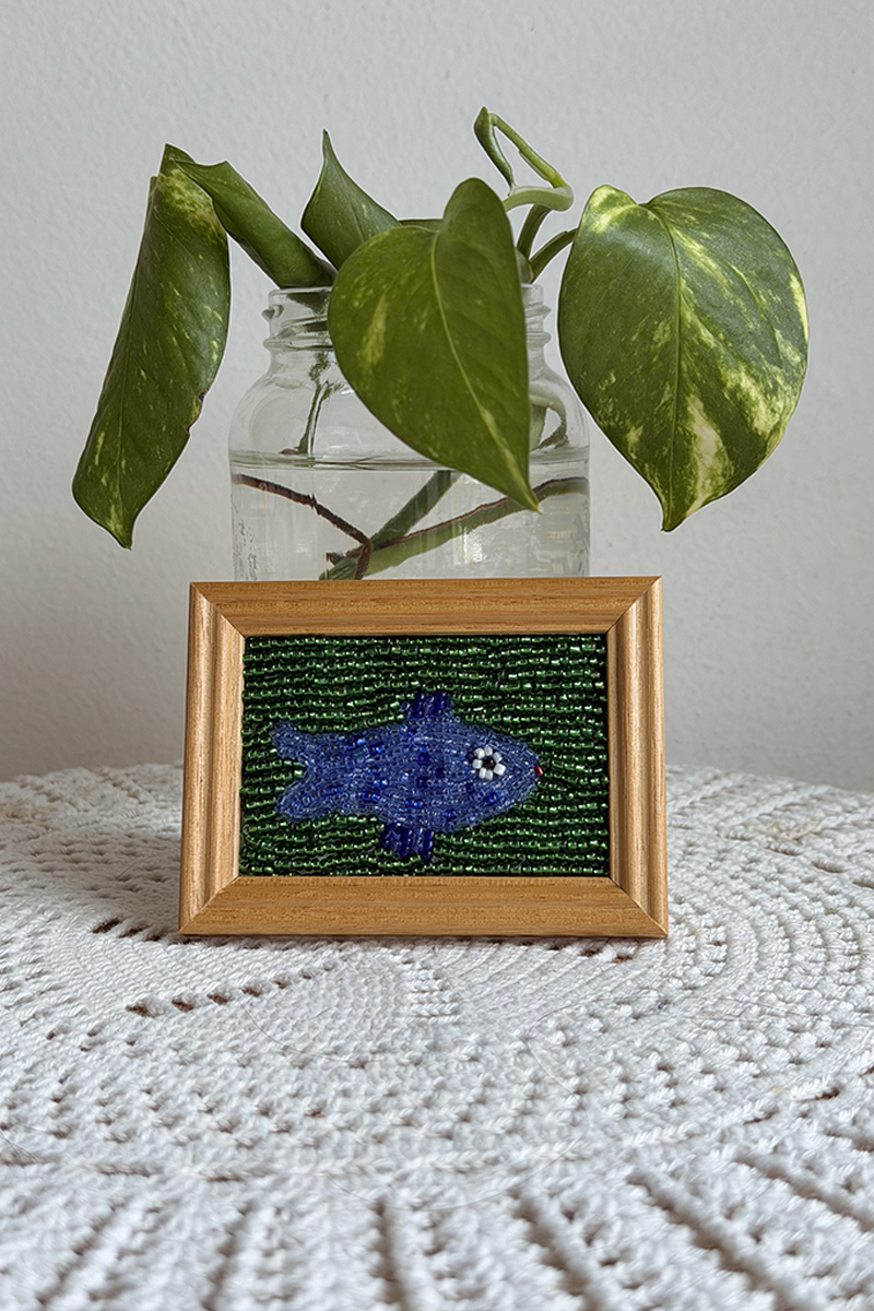 Cuadrito Pez Bordado a Mano