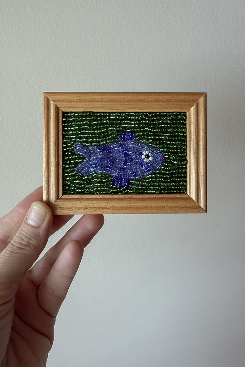 Cuadrito Pez Bordado a Mano